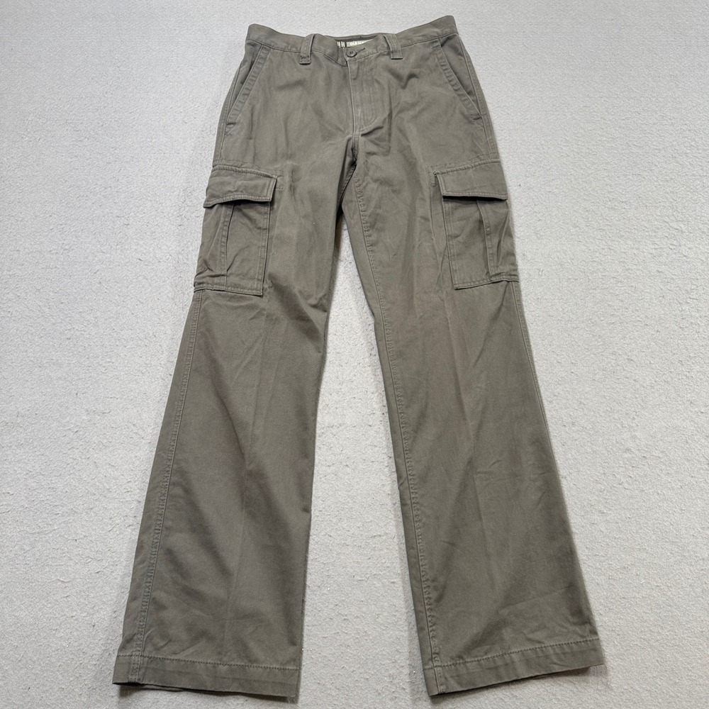 Old Navy Cargo Pants Men's 30x32 Olive Gray Loose Fit Cotton Utility Trekking